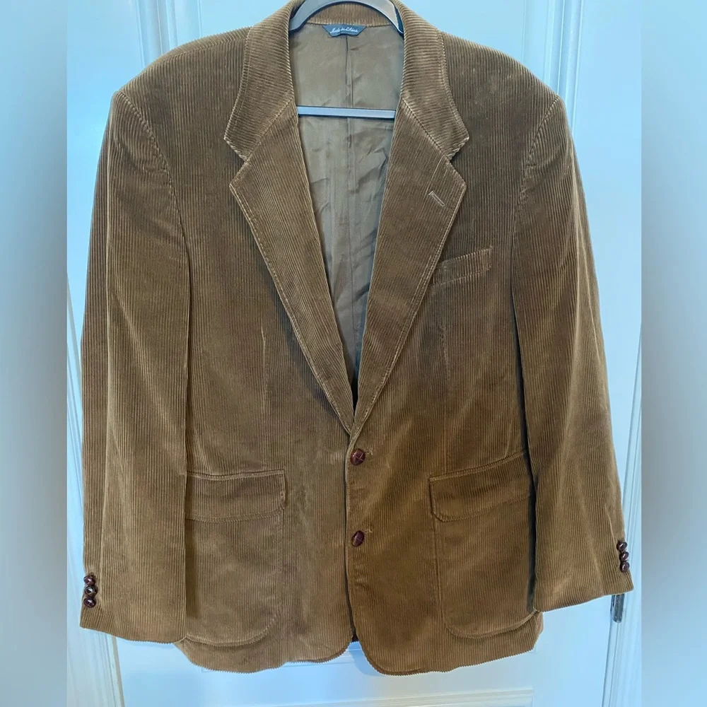 David Taylor Vintage Mens Corduroy Blazer Sport Coat Two Button Jacket Size 42L